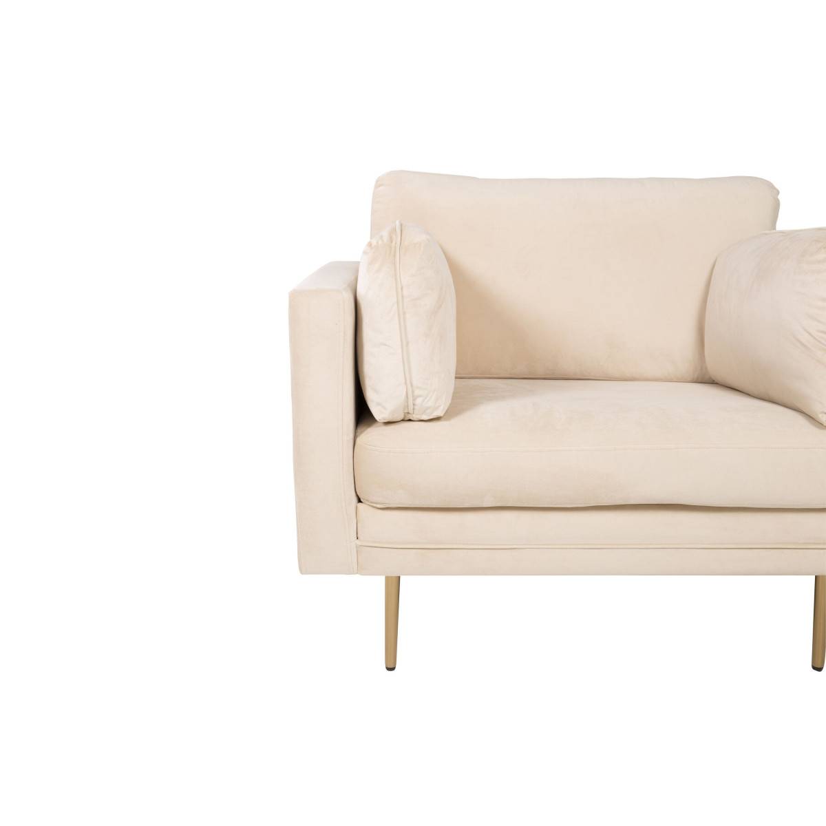 Paris Prix - Fauteuil Design en Velours "Boom" 110cm Beige & Or - Image 6