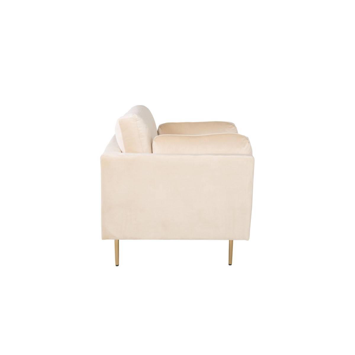 Paris Prix - Fauteuil Design en Velours "Boom" 110cm Beige & Or - Image 5
