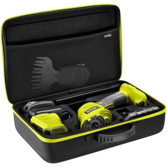 Ryobi - RYOBI - Cisaille a gazon / sculpteur de végétaux 18V ONE+ - Mallette de rangement + batterie 2,0 Ah & chargeur - RY18GSA-120T - Image 4