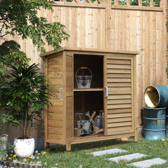 Abri de jardin autoportant avec étagères 87x46,5x96,5 cm jaune - Image 3