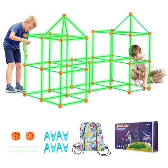 Vevor - VEVOR Kit construction fort enfants, 140 pièces, STEM, brillent dans noir. - Image 1