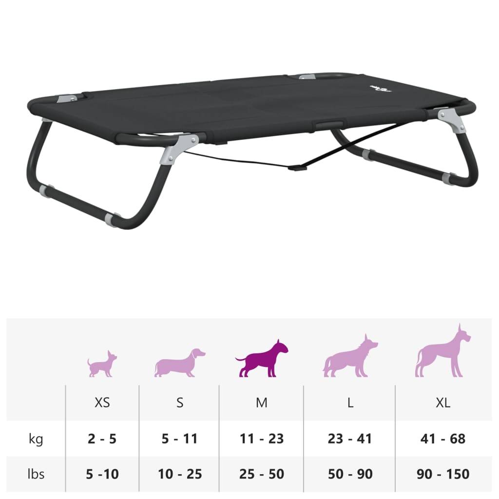Couchage pour Chien Pliable et Surélevé 80cm, Idéal Camping et Maison, Acier Robuste Anthracite – ComfortXL Pet Living - Image 7