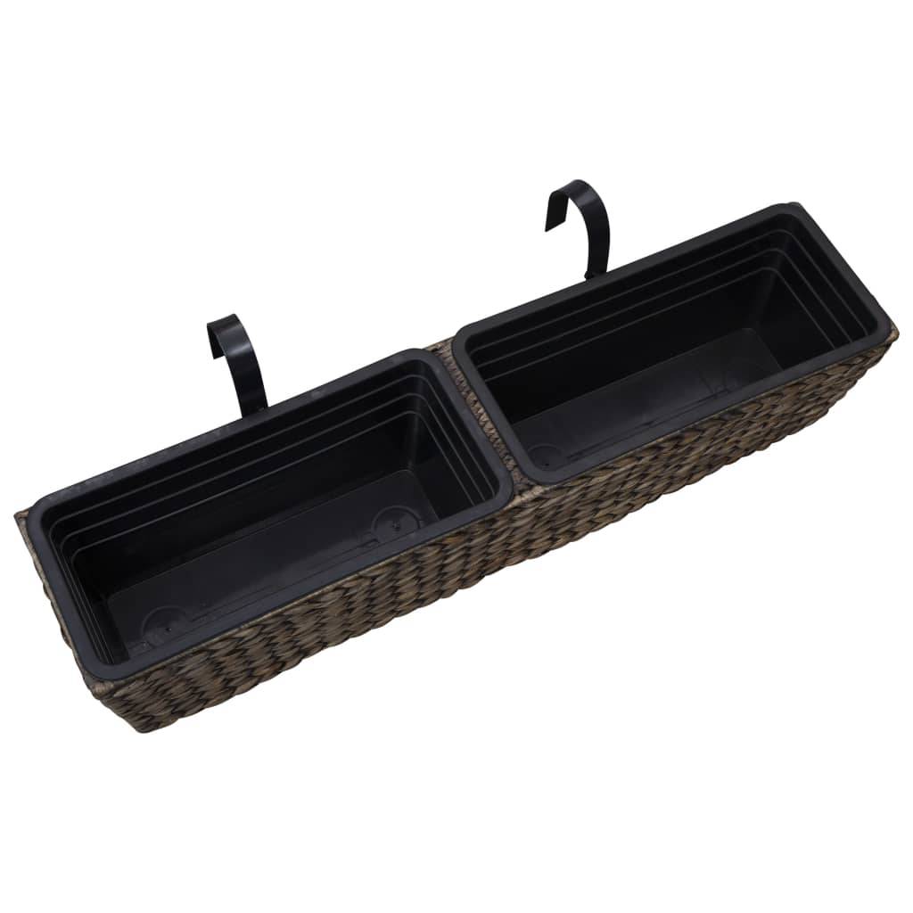 Helloshop26 - Lot de 2 jardinières jacinthe d'eau 39 cm marron foncé - Imagen 4