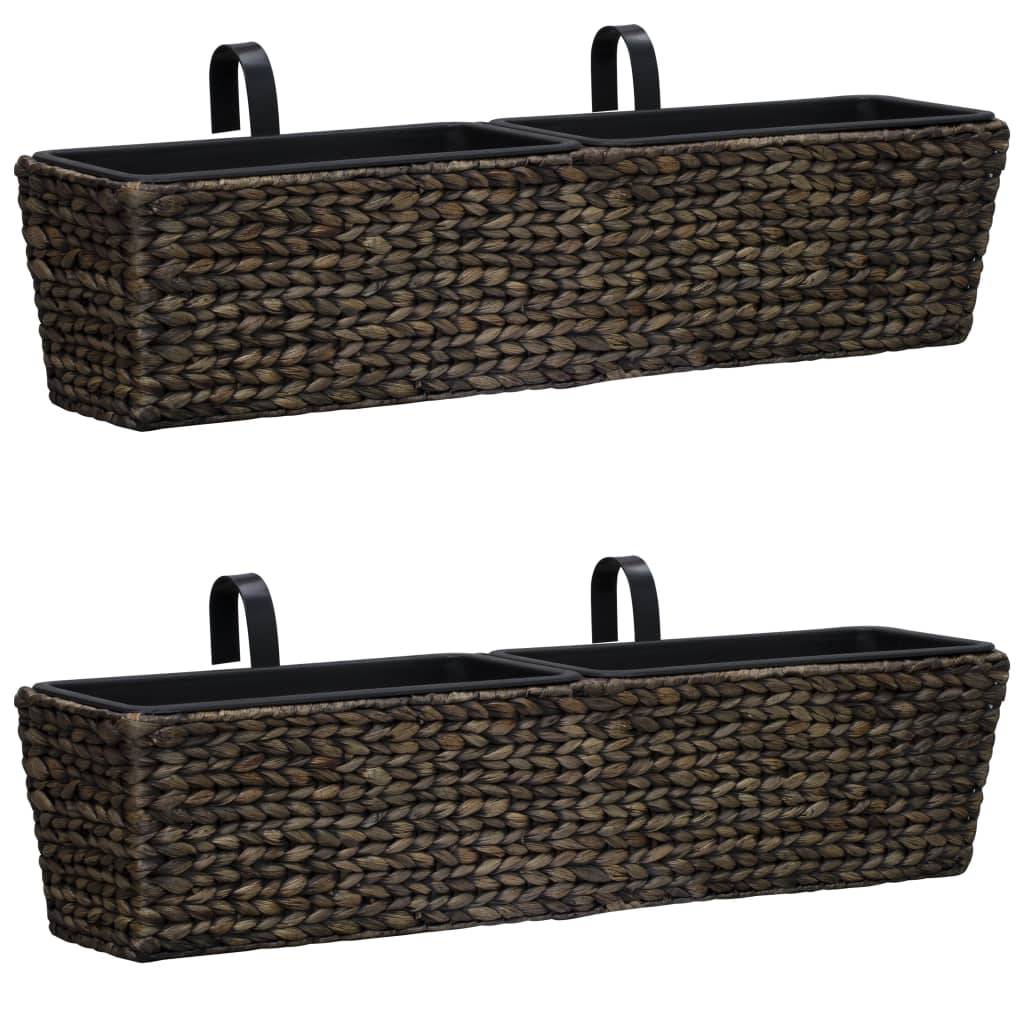 Helloshop26 - Lot de 2 jardinières jacinthe d'eau 39 cm marron foncé - Imagen 1
