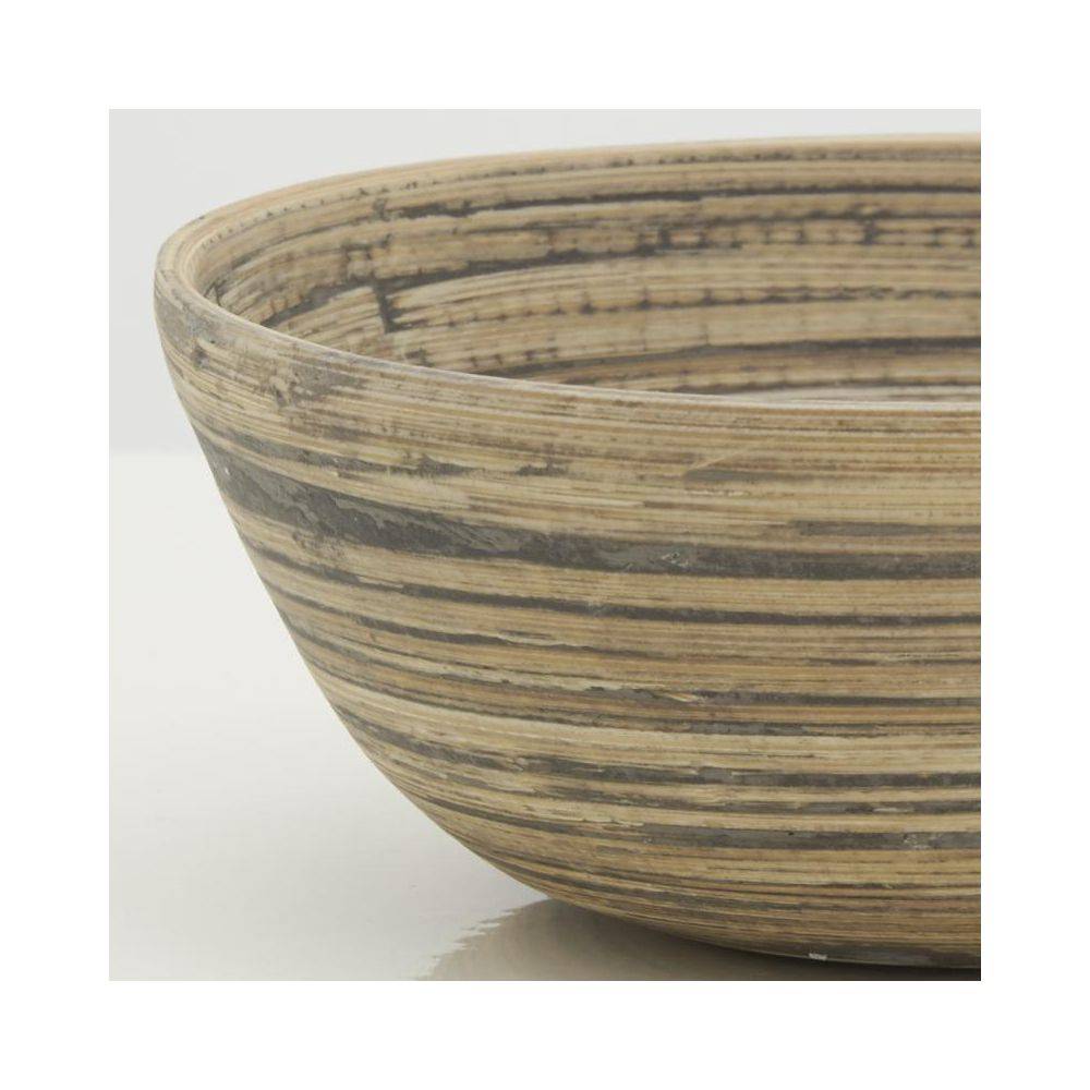 Aubry Gaspard - Corbeille ronde en bambou naturel et noir Lot de 2 - Imagen 2