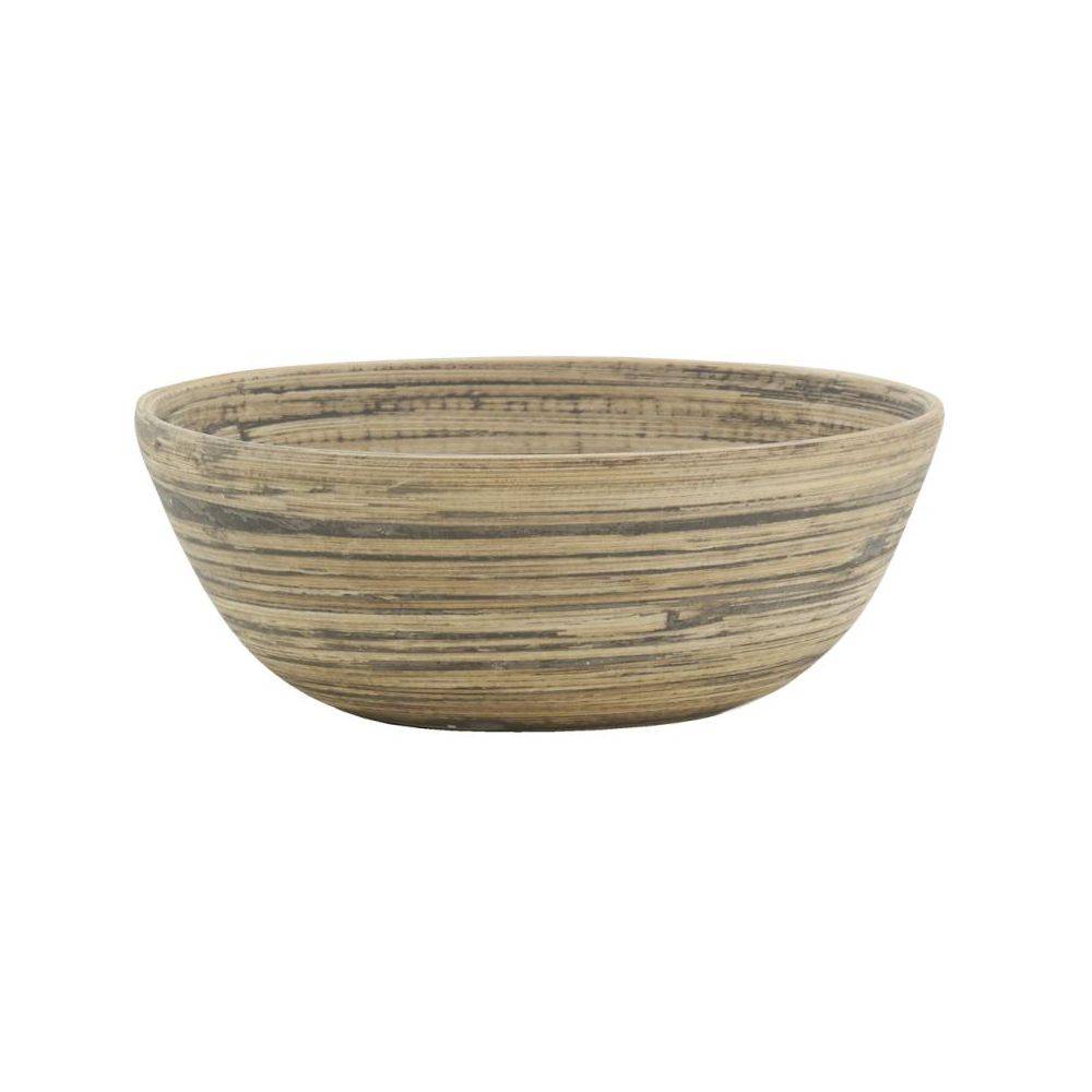 Aubry Gaspard - Corbeille ronde en bambou naturel et noir Lot de 2 - Imagen 3