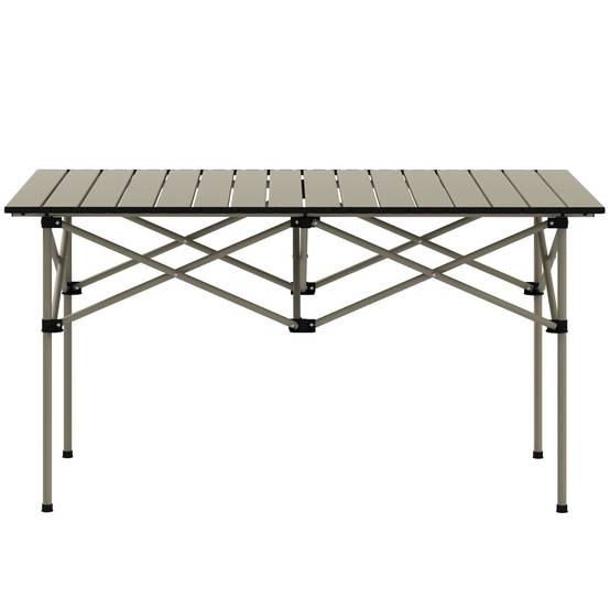 Table de camping pliante avec plateau enroulable et sac de rangement, table de pique-nique portable pour le camping, 95 x 55 x 50 cm, kaki - Image 2