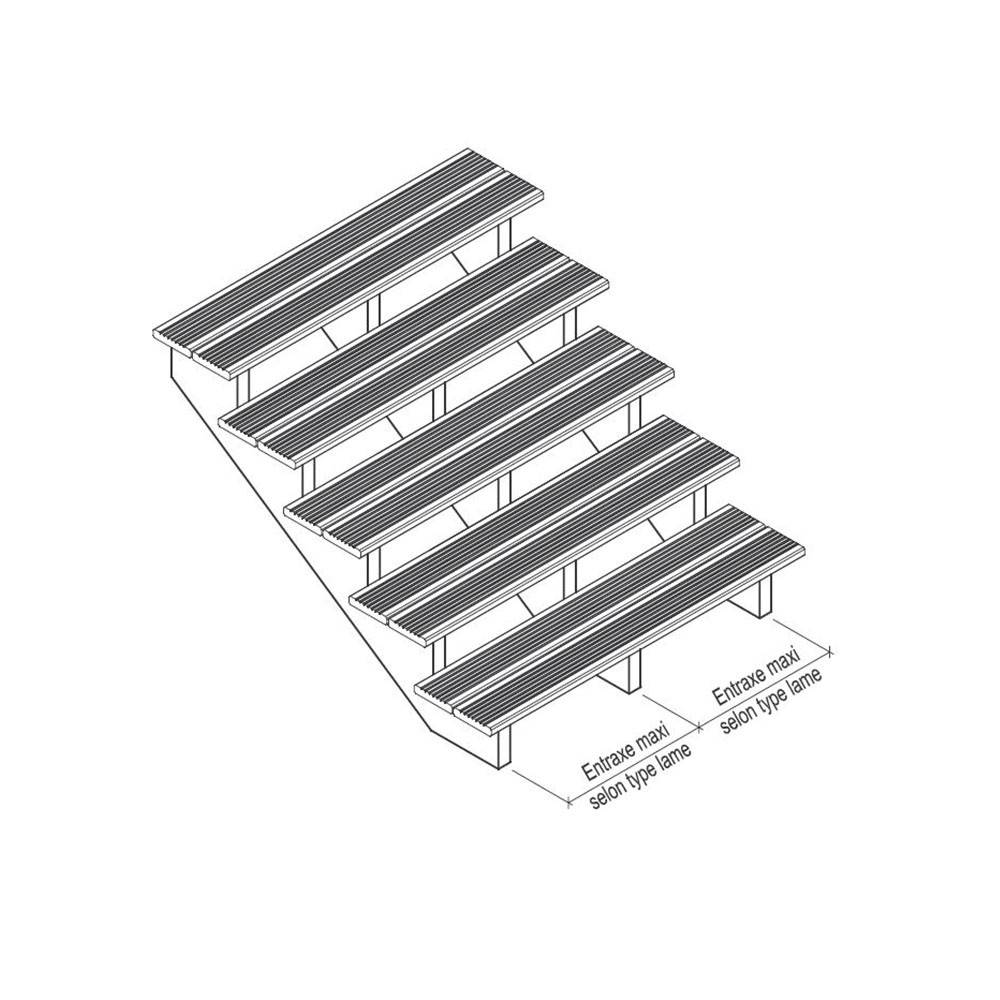 Decklinea - Escalier Bois Exterieur - 5 Marches Pleines - Largeur : 1m20 - Hauteur : 85cm - Avec Contremarches - Pin du Nord - Imagen 6