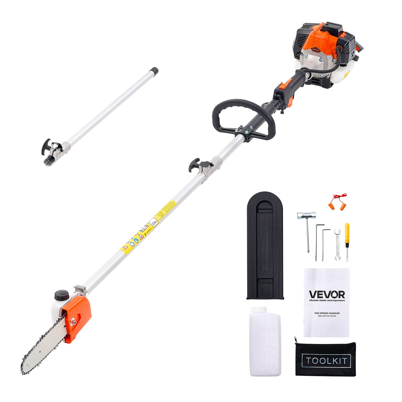 Vevor - VEVOR Élagueuse Thermique sur Perche sans Fil 2 Temps 25 cc Guide-chaîne 20,3 cm