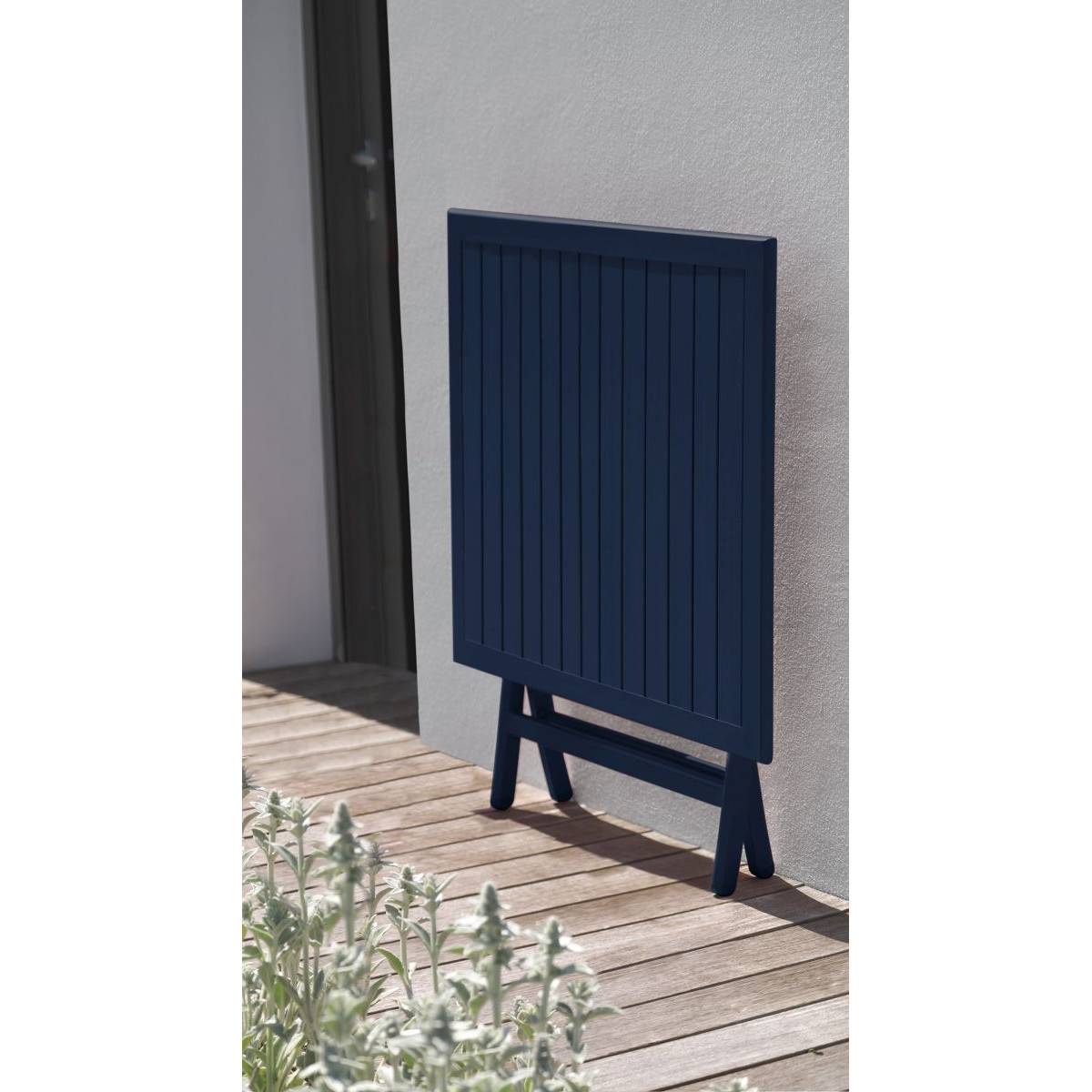 Paris Prix - Table de Jardin Pliante "Marius" 70cm Bleu Marine - Image 3