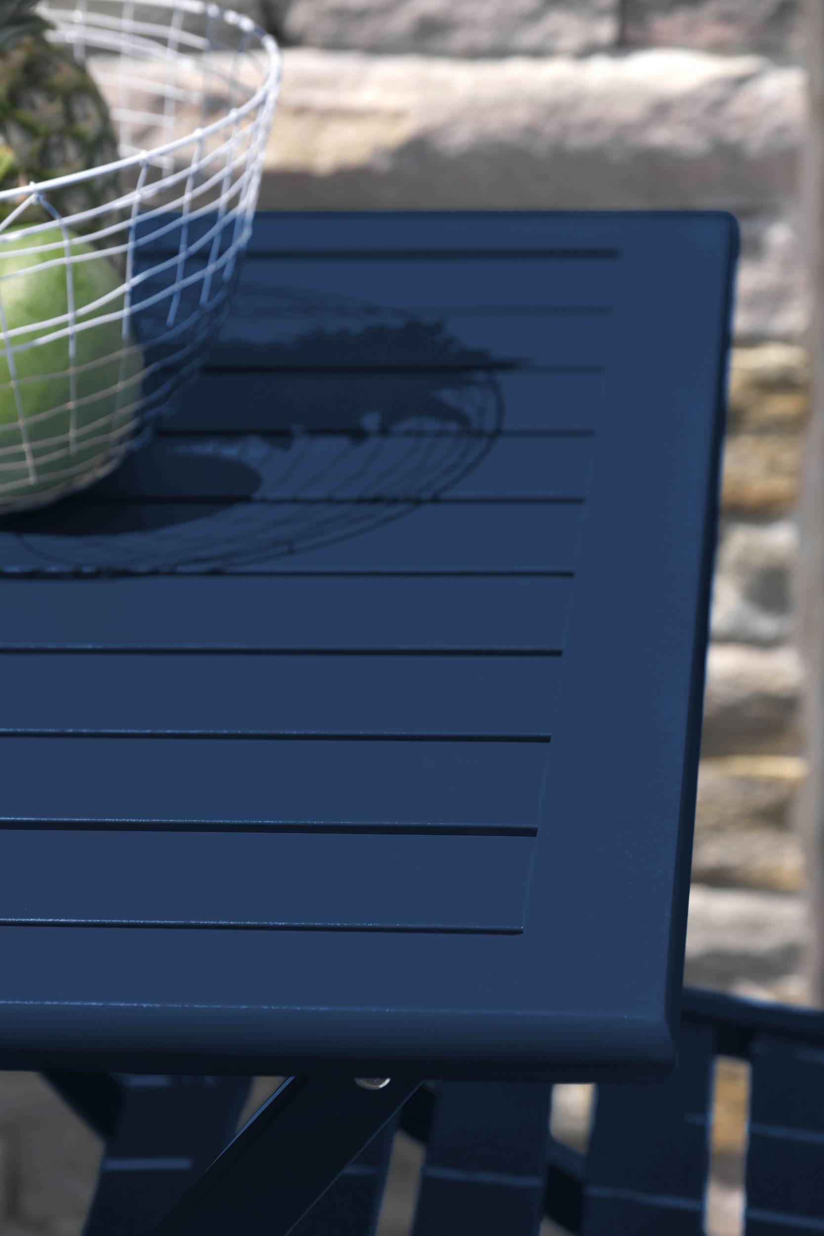 Table de jardin carrée pliante en aluminium - Bleu marine - MARIUS - Image 3