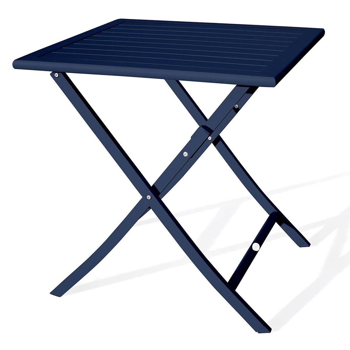 Paris Prix - Table de Jardin Pliante "Marius" 70cm Bleu Marine - Image 1
