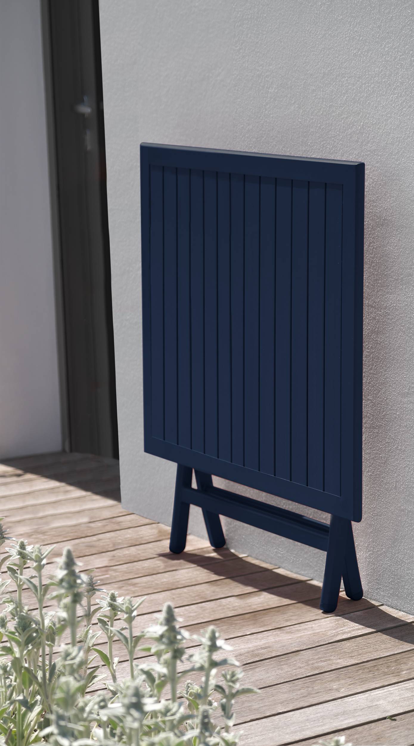 Table de jardin carrée pliante en aluminium - Bleu marine - MARIUS - Image 2