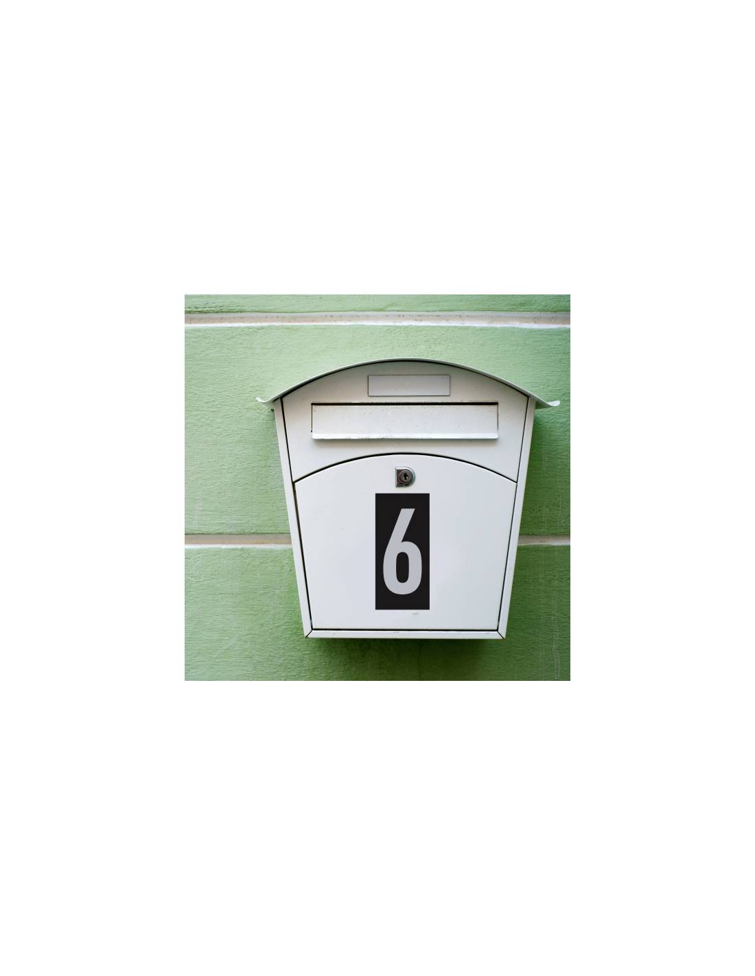 Plaque de signalisation 6, marquage blanc sur fond noir, panneau ABS à visser, 56x120mm - THIRARD - Image 6