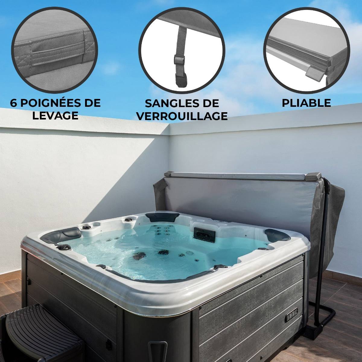 Monster Racking - Couverture de Jacuzzi 2.1m - Gris - Imagen 2