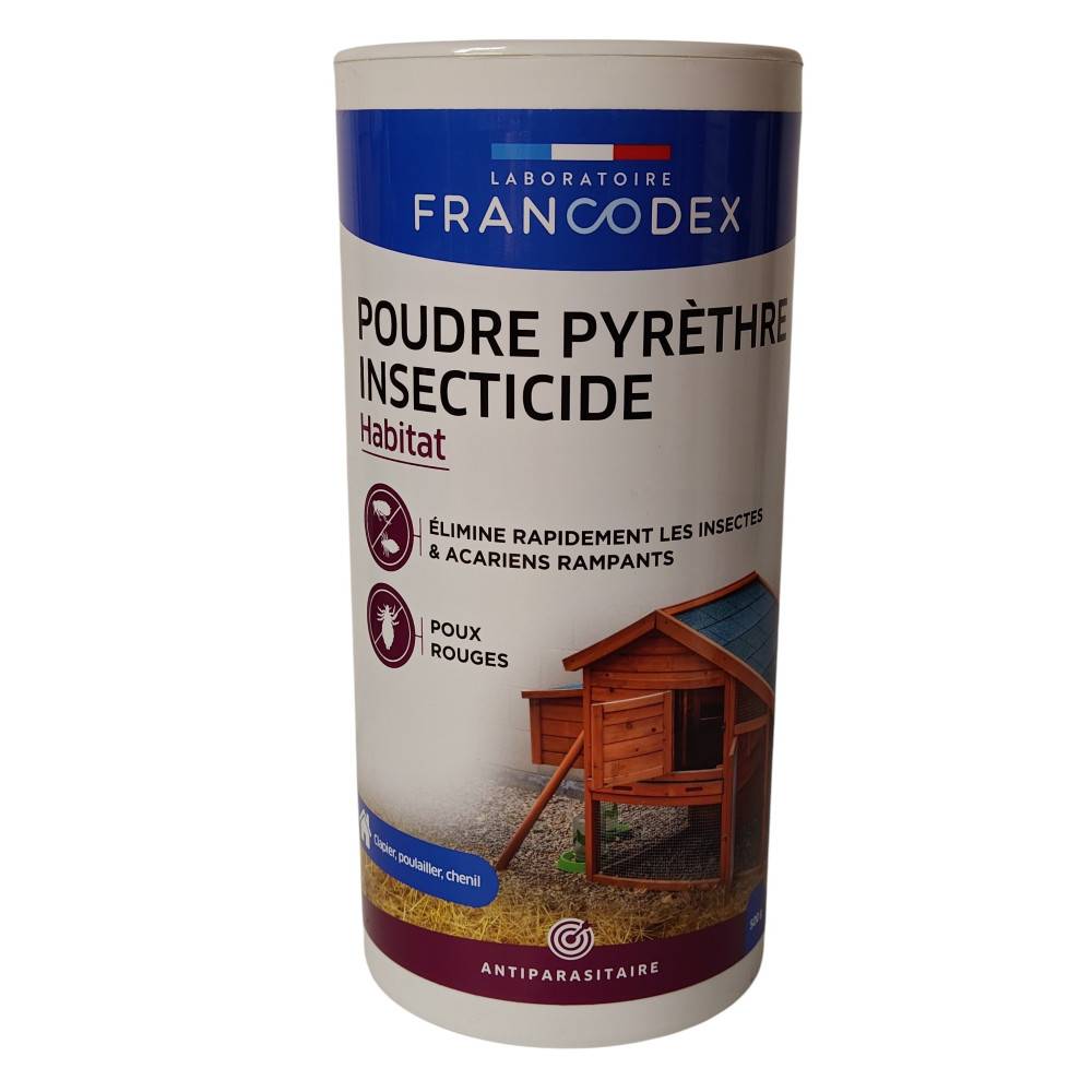 Francodex - Polvo insecticida piretro Habitat 500g corral