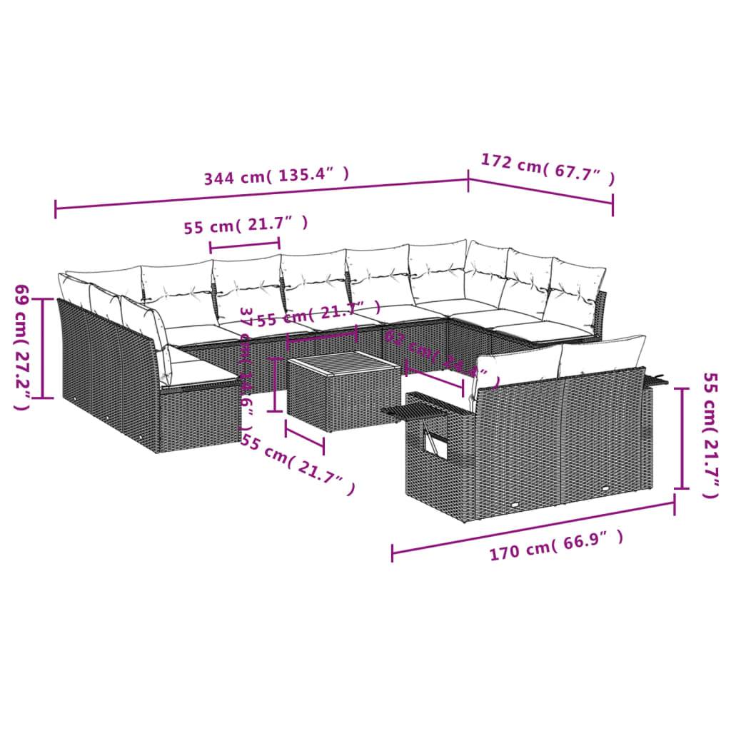 Salon de Jardin Bas Modulable 12 Places en Poly Rotin avec Table Basse Acacia pour Extérieur Gris – ComfortXL Outdoor Living - Image 9