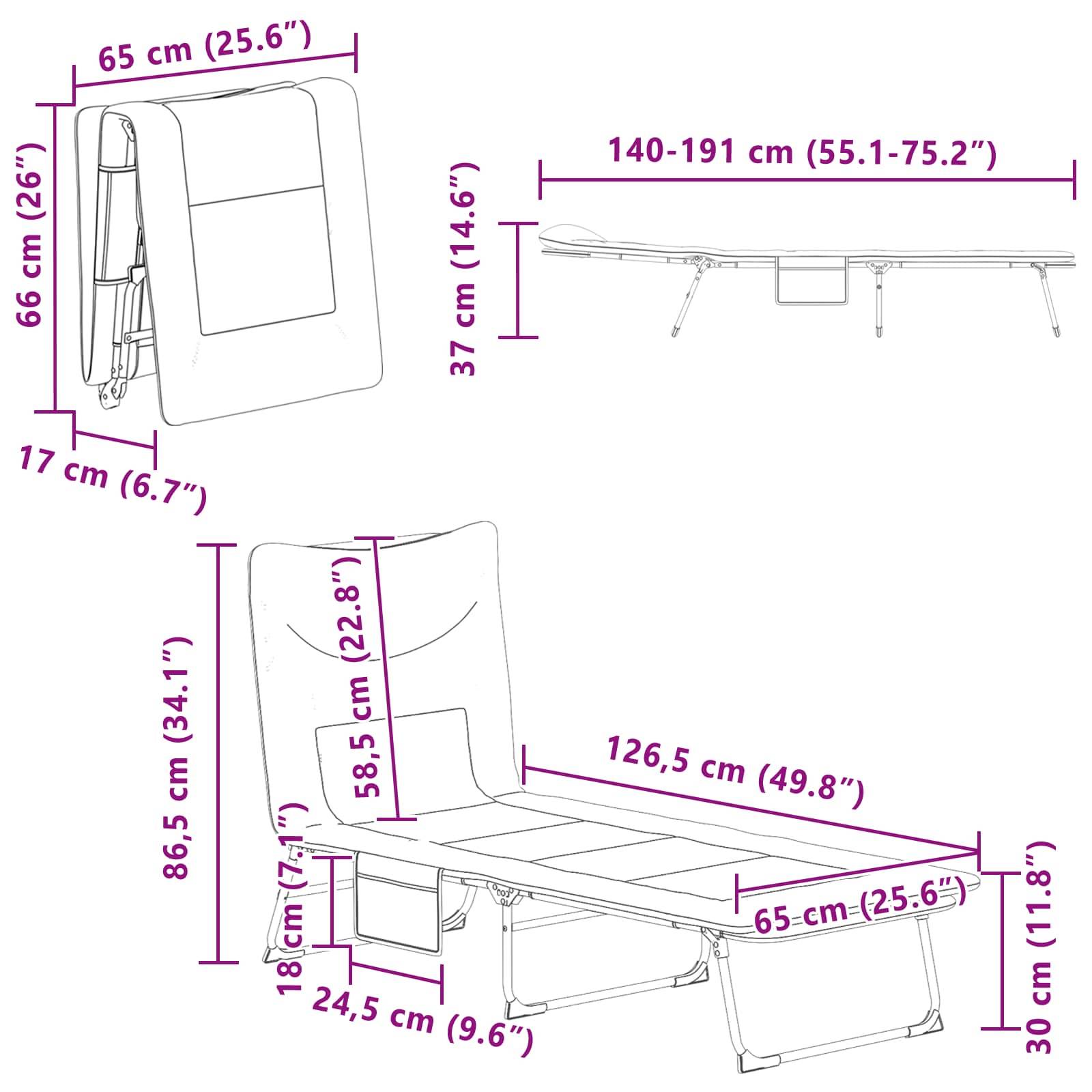 Vidaxl - Transat pliant avec coussin Vert foncé vidaXL 42032382 - Image 1