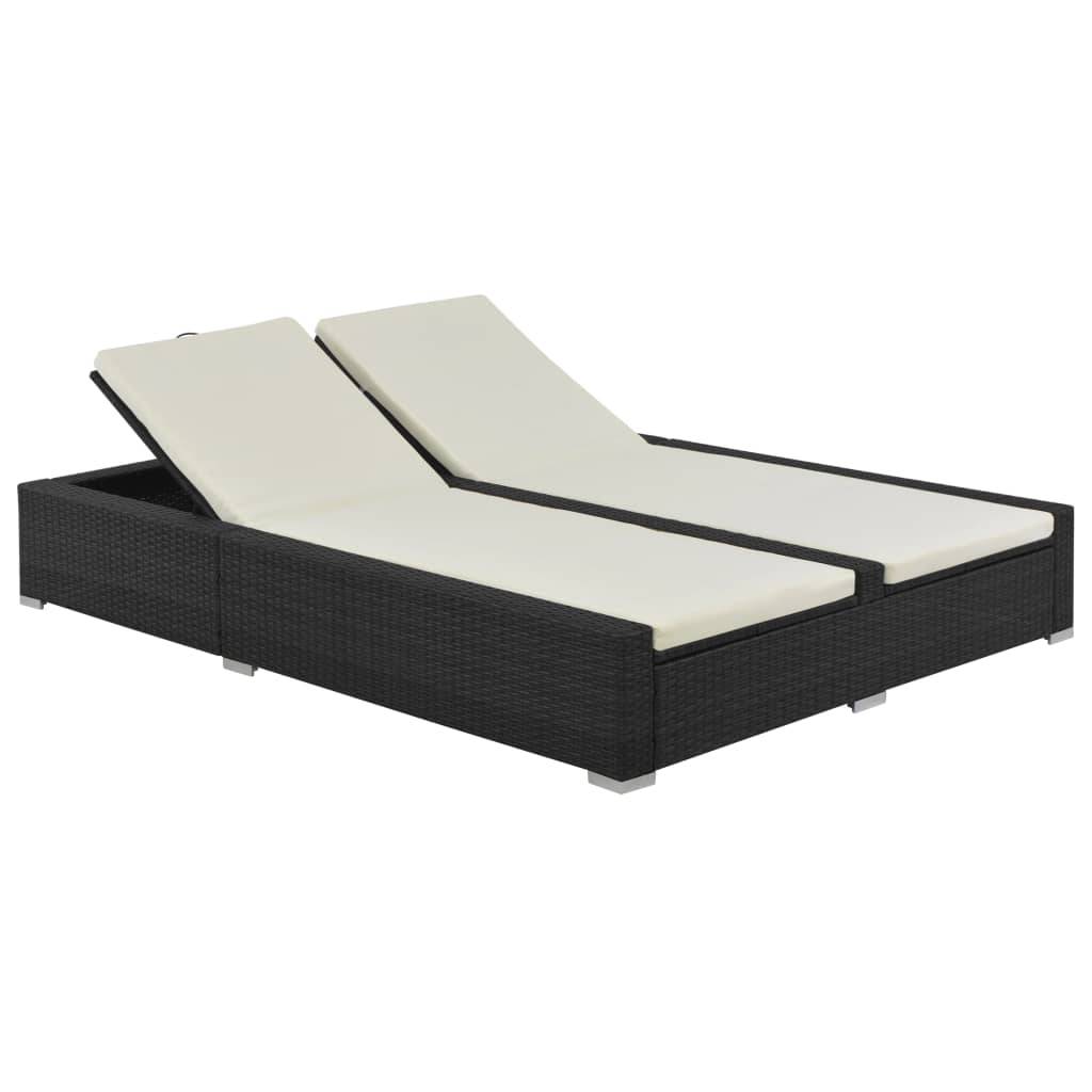 Prolenta Premium - Chaise longue pliante/transat Marduk Noir 202 X 145 X 80 cm - P87209N - Image 1