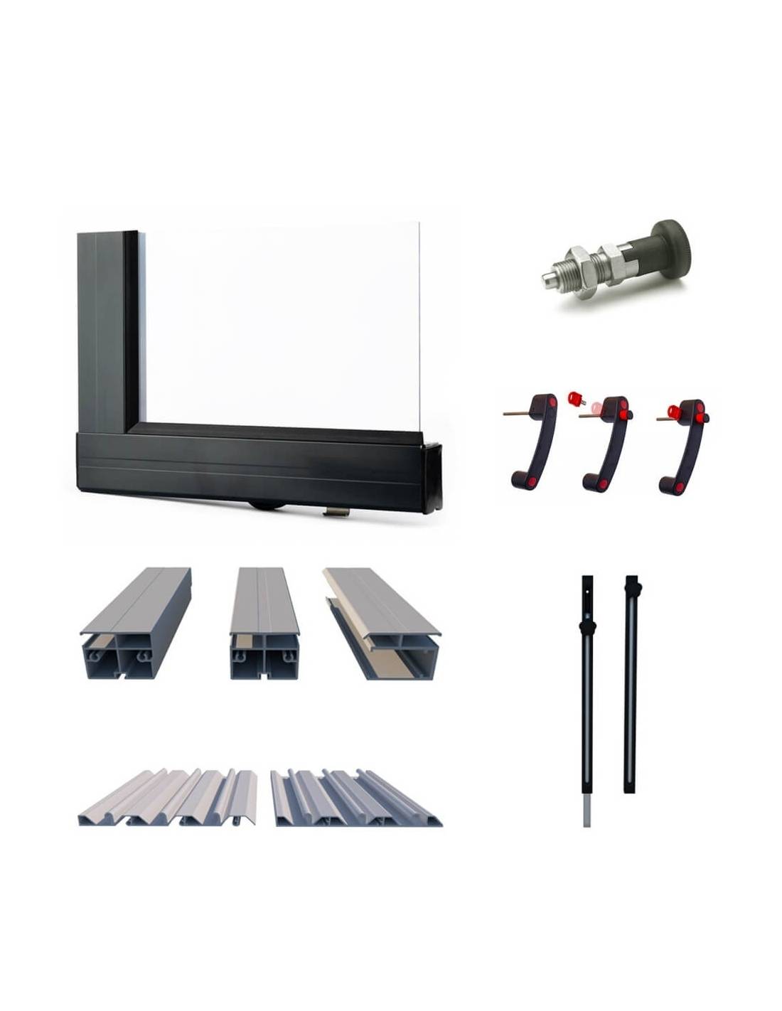Altanka - Abri de piscine Skyline pour les modèles 4,10x3 m - BAS85, BAS785 - polycarbonate massif 3 mm - Couleur Ral7016 Graphite - ECO310 - Imagen 4