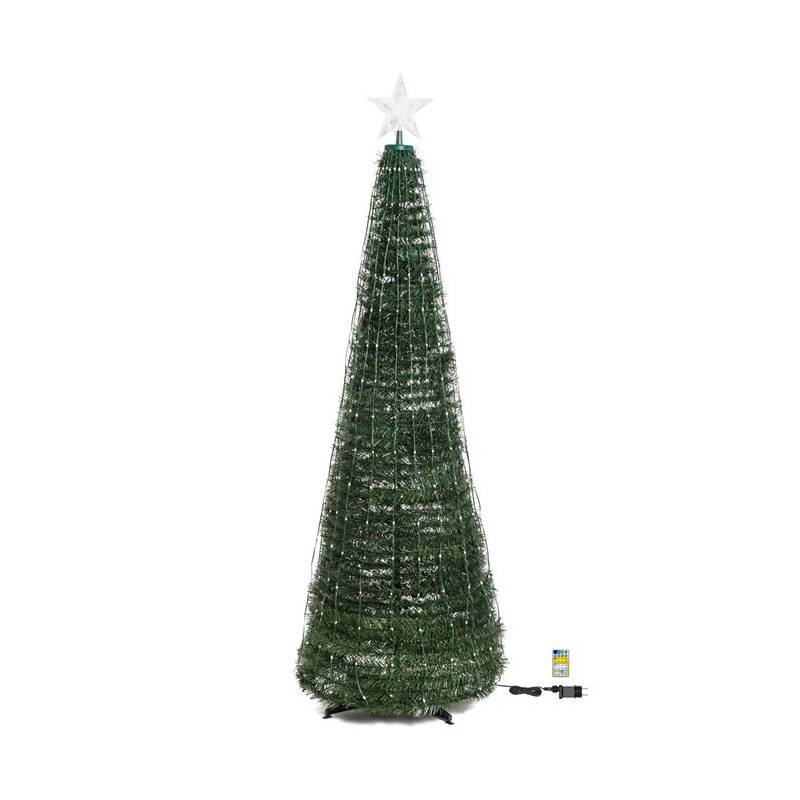 Lotti - Sapin lumineux conique animé H180cm 304 PixelLED blanc chaud et froid haute luminosité avec télécommande Lotti - Imagen 3