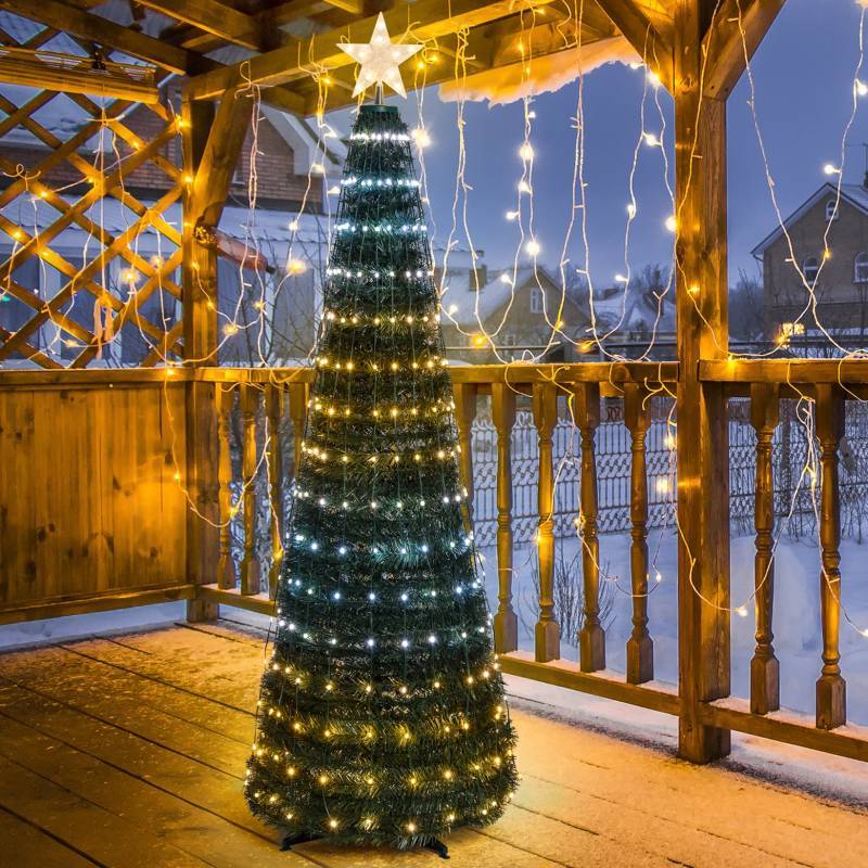 Lotti - Sapin lumineux conique animé H180cm 304 PixelLED blanc chaud et froid haute luminosité avec télécommande Lotti - Imagen 1