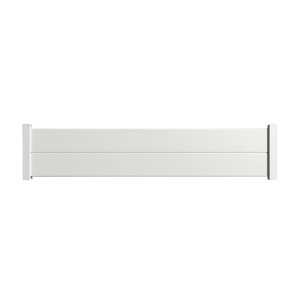 Portail Packit - Clôture alu 2 lames modèle plein en kit dim. L.2107 mm (poteaux compris) X H.460 mm  Blanc RAL 9010