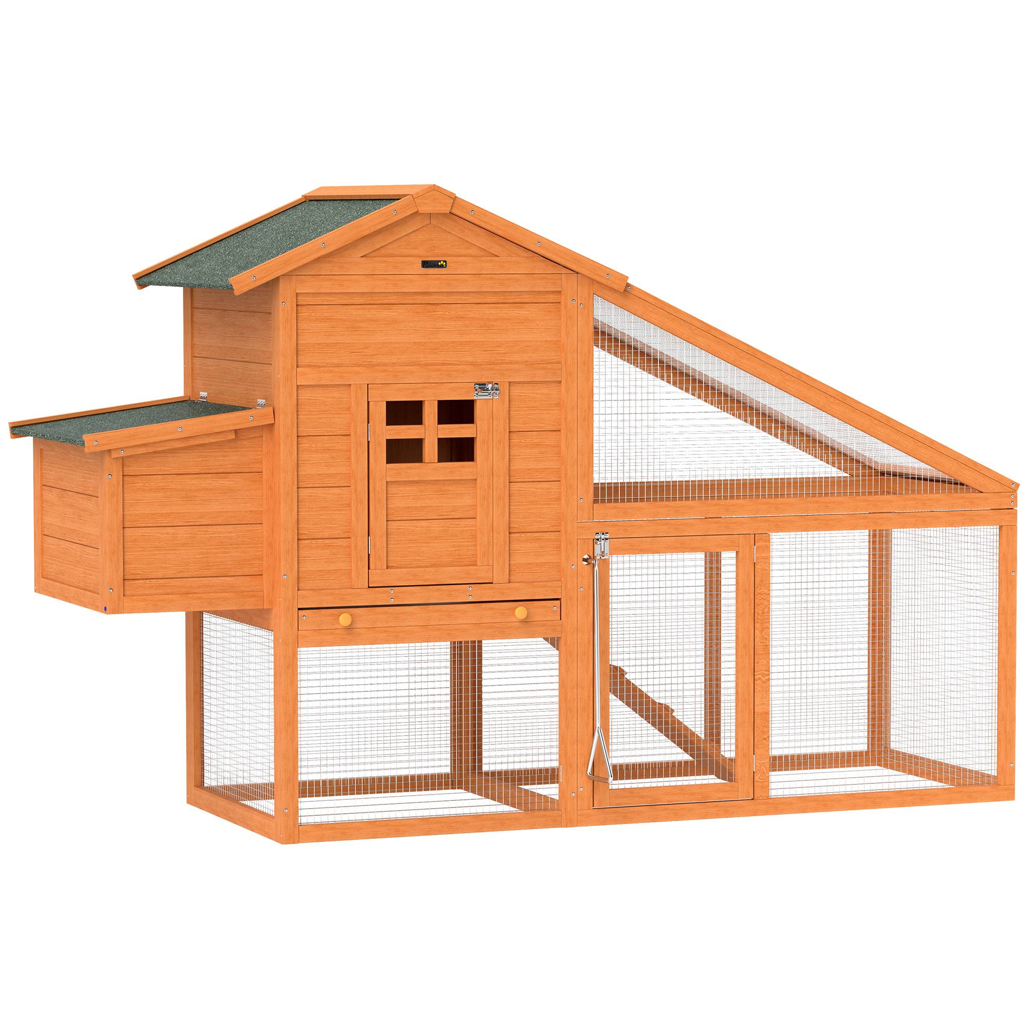 ComfortXL - Petit Poulailler en Bois Sapin pour 1-2 Poules avec Enclos et Nichoir 179x67x115cm - ComfortXL Outdoor Living