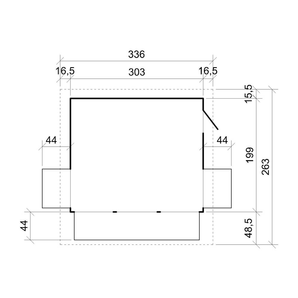 Timbela - Maison de jardin en bois 263 x 336 cm / 6 m² - Étal de marché en bois avec comptoir - Bar jardin - 17 mm d’épaisseur - Timbela M150BZ - Image 6