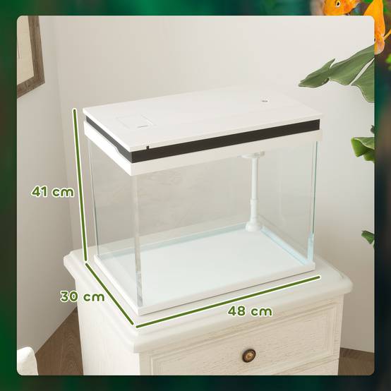 Sans Marque - Aquarium 43L en Verre Trempé avec Tapis de Protection Pour Poissons, Crevettes, Tortues, 50 x 30 x 30 cm, Transparent - Image 5