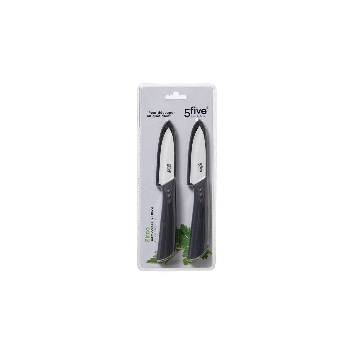 Lot de 2 Couteaux en Céramique "Zirco" 17cm Gris - Image 2