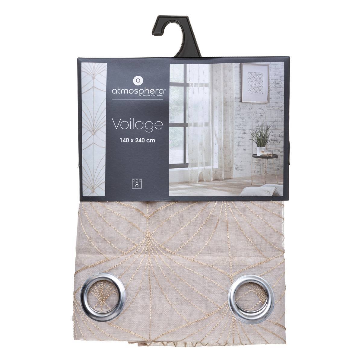 Atmosphera - Voilage "Mia" beige 140x240cm - Atmosphera Créateur d'intérieur - Imagen 5