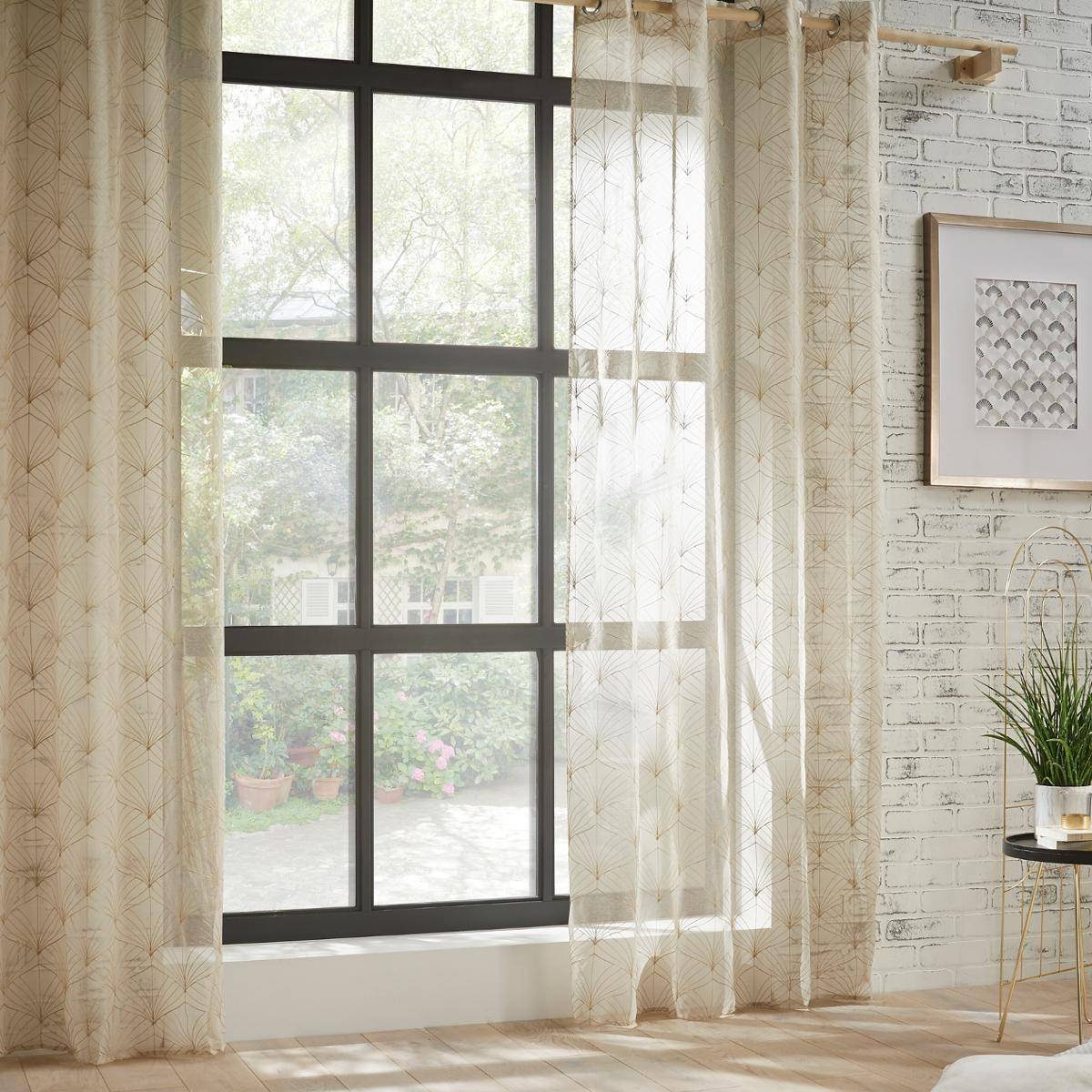 Atmosphera - Voilage "Mia" beige 140x240cm - Atmosphera Créateur d'intérieur - Imagen 3