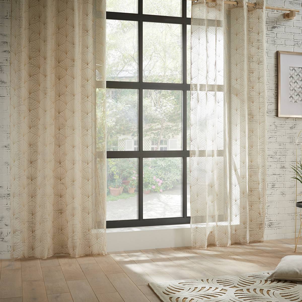 Atmosphera - Voilage "Mia" beige 140x240cm - Atmosphera Créateur d'intérieur - Image 1