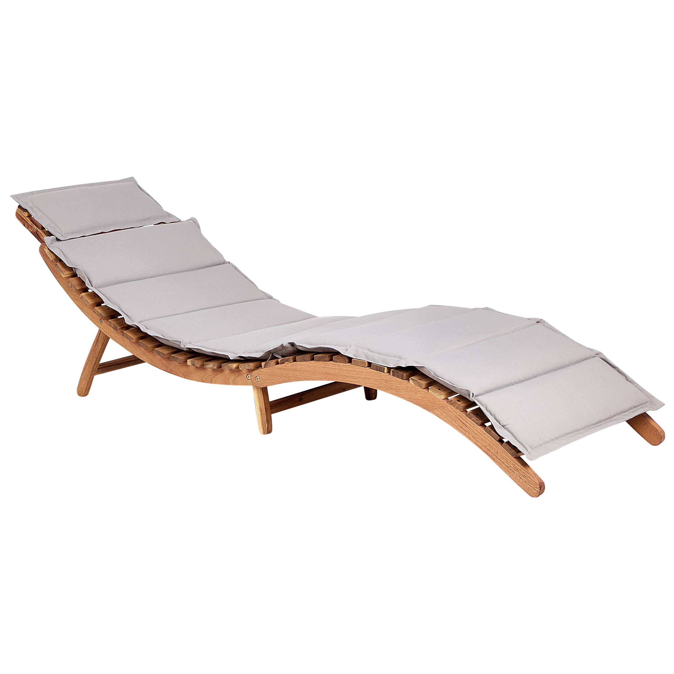 Beliani - Chaise longue Acacia Gris LUINO - Beliani - Imagen 2