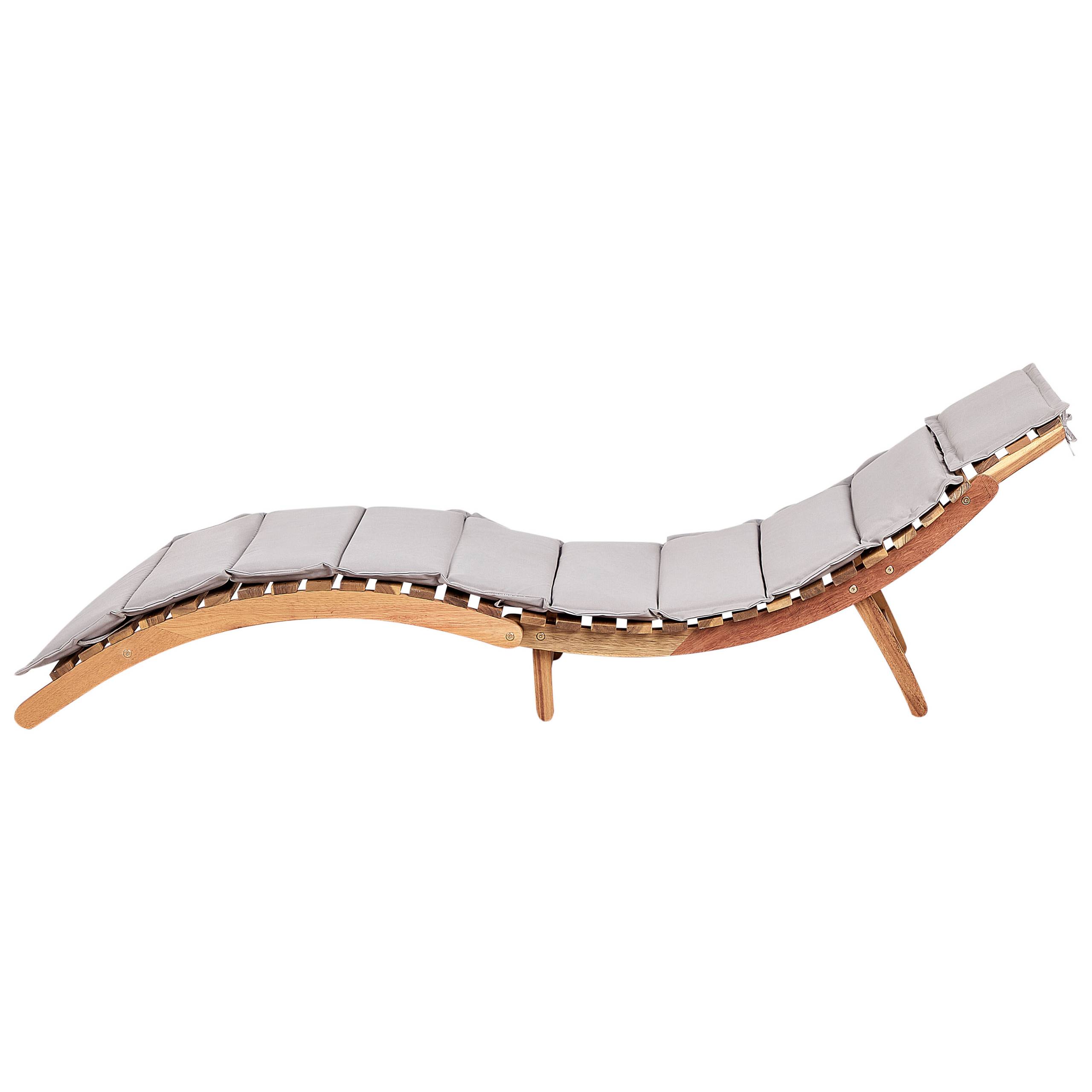 Beliani - Chaise longue Acacia Gris LUINO - Beliani - Imagen 4