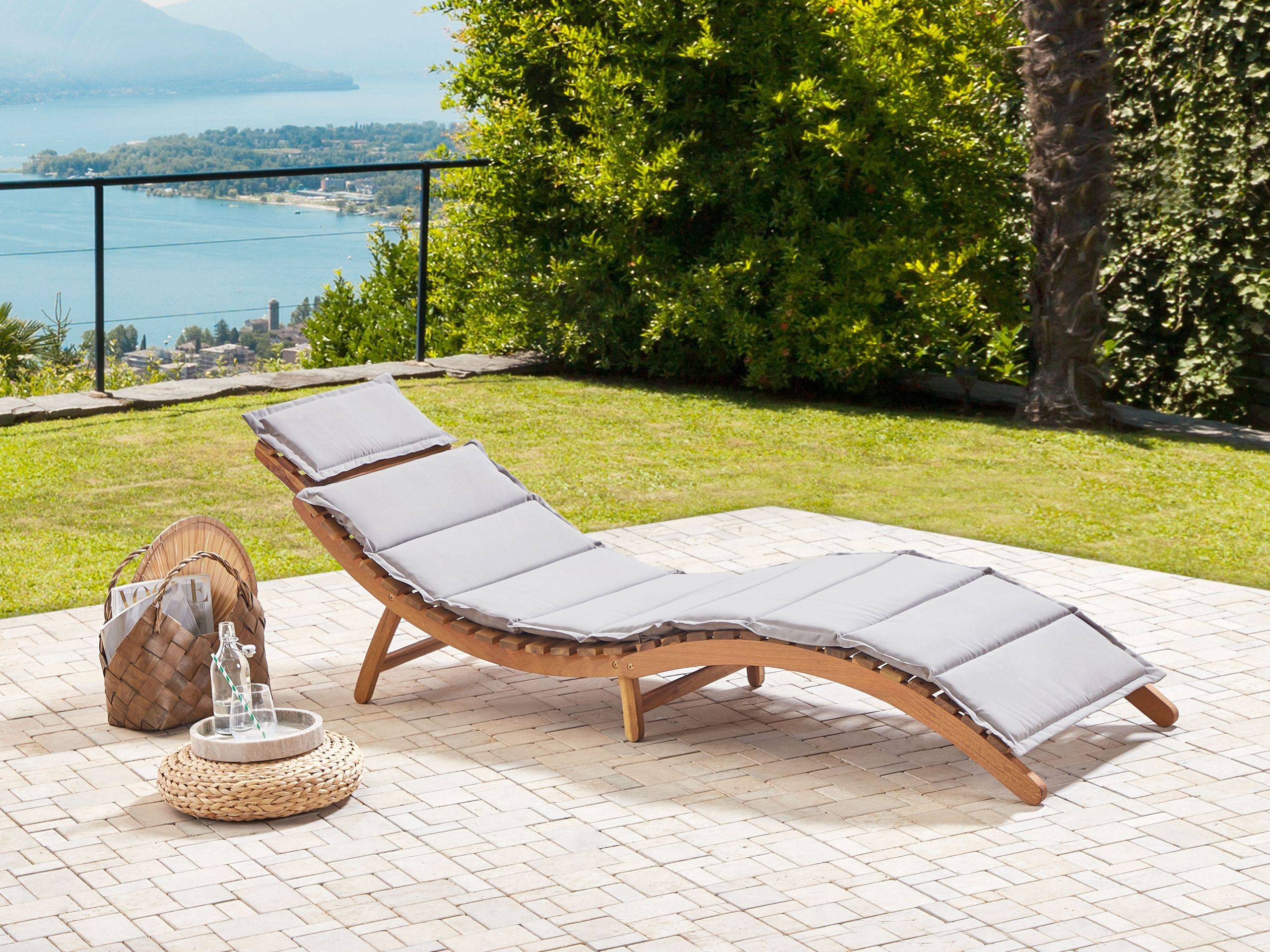 Beliani - Chaise longue Acacia Gris LUINO - Beliani - Imagen 1