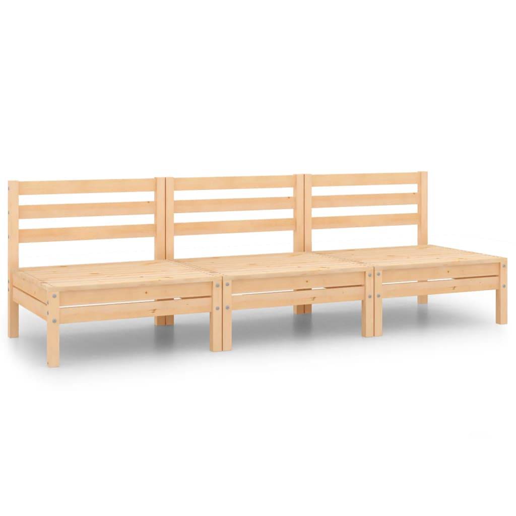 Helloshop26 - Salon de jardin meuble d'extérieur ensemble de mobilier 3 pièces bois de pin massif - Imagen 1