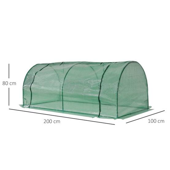 ComfortXL - Mini serre potagère en acier pour semis protection gel et intempéries 200x100x80cm vert - ComfortXL Outdoor Living - Image 5