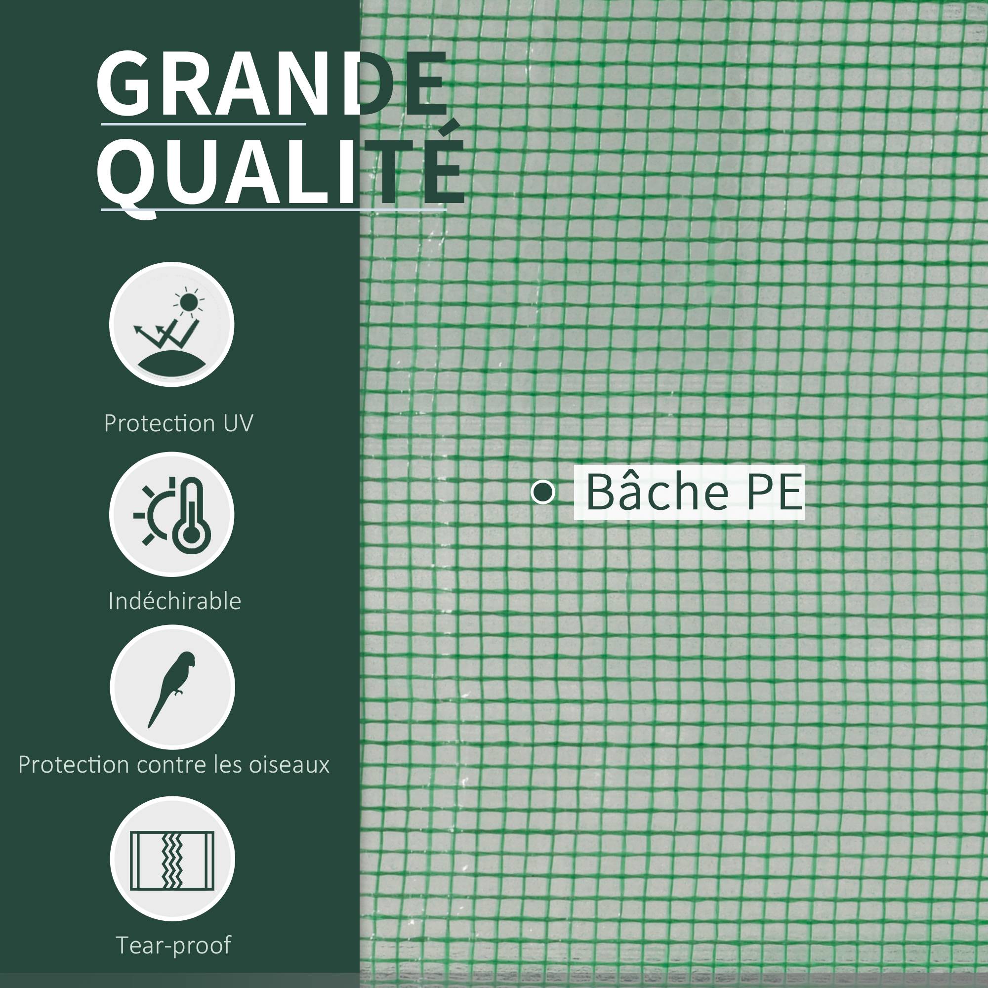 ComfortXL - Mini serre potagère en acier pour semis protection gel et intempéries 200x100x80cm vert - ComfortXL Outdoor Living - Image 6