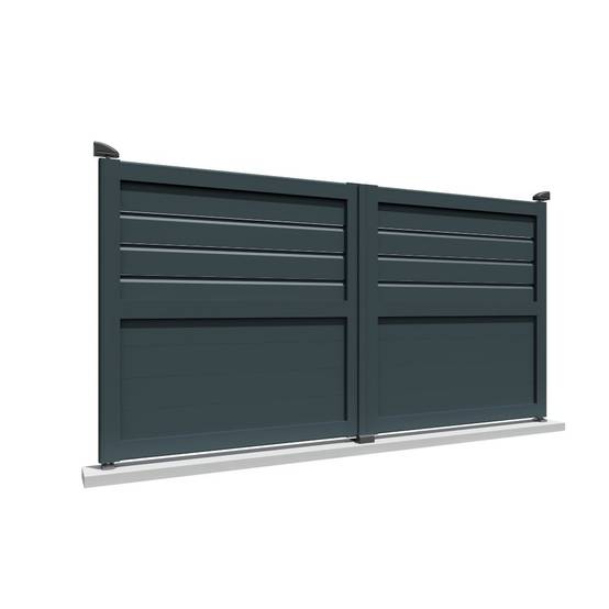 Intersun - Portail battant mixte L 4000 x H 1595 mm (Gris Anthracite) - INTERSUN - Imagen 1