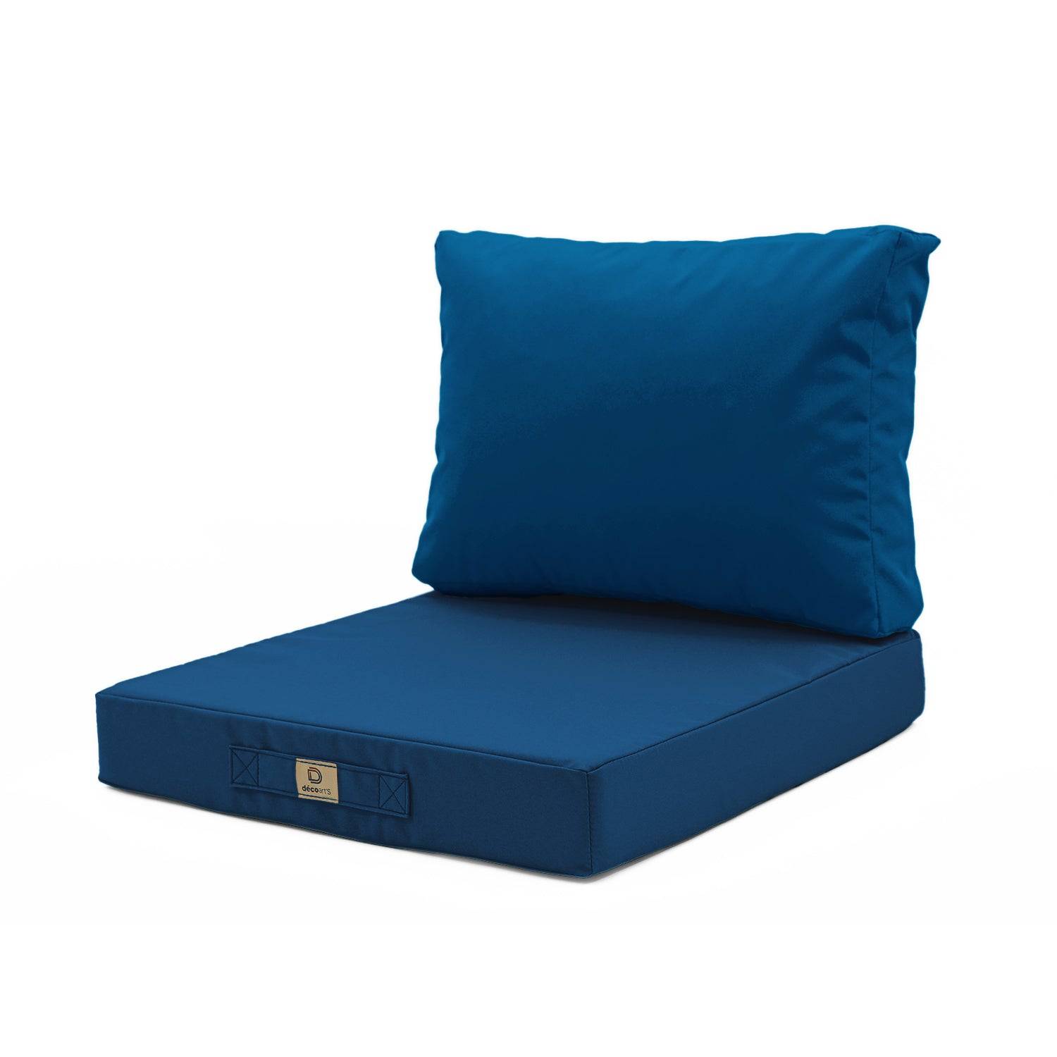 Coussins pour salon de jardin déhoussable 60x70cm Bleu pétrole - Déco arts - Image 1