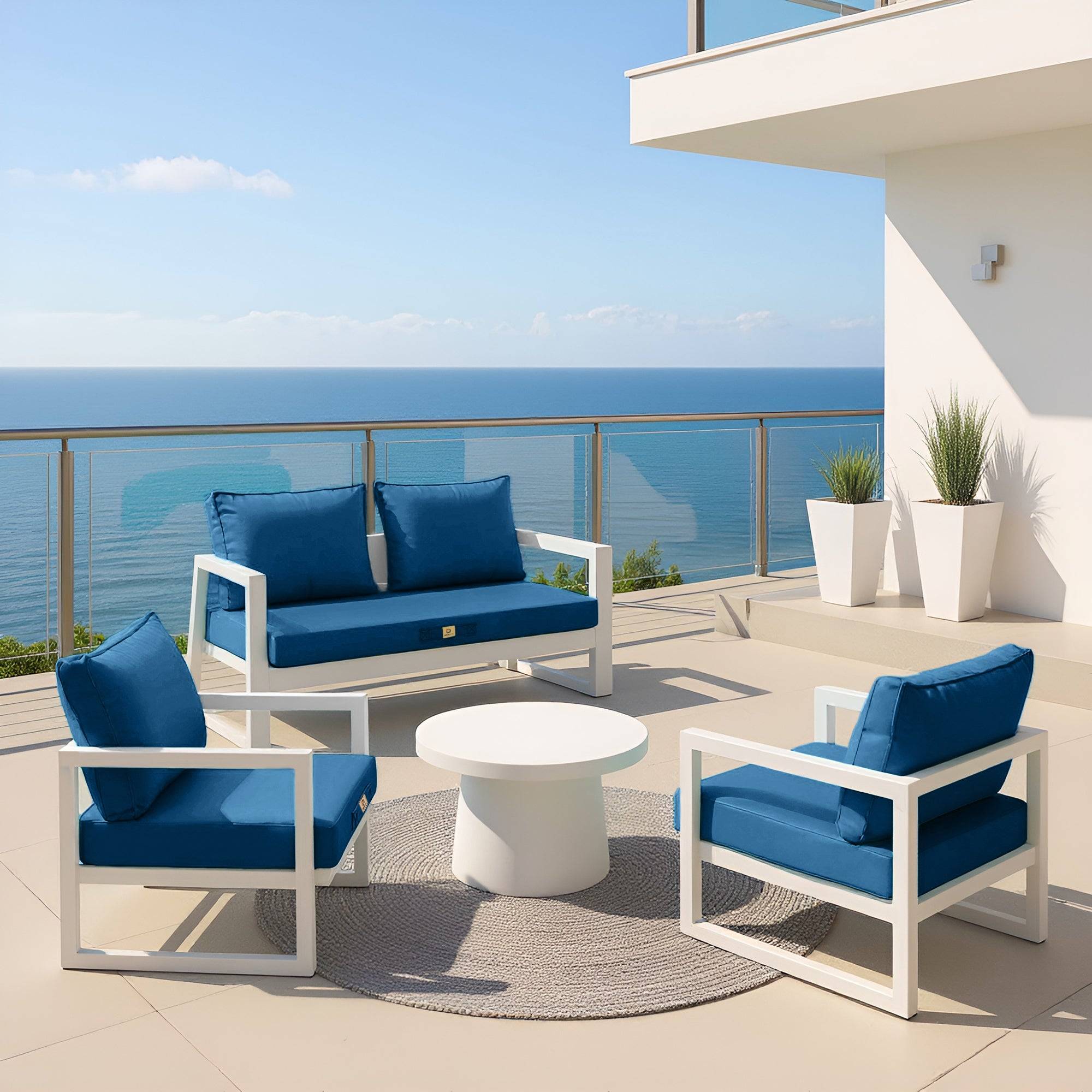 Coussins pour salon de jardin déhoussable 60x70cm Bleu pétrole - Déco arts - Image 4