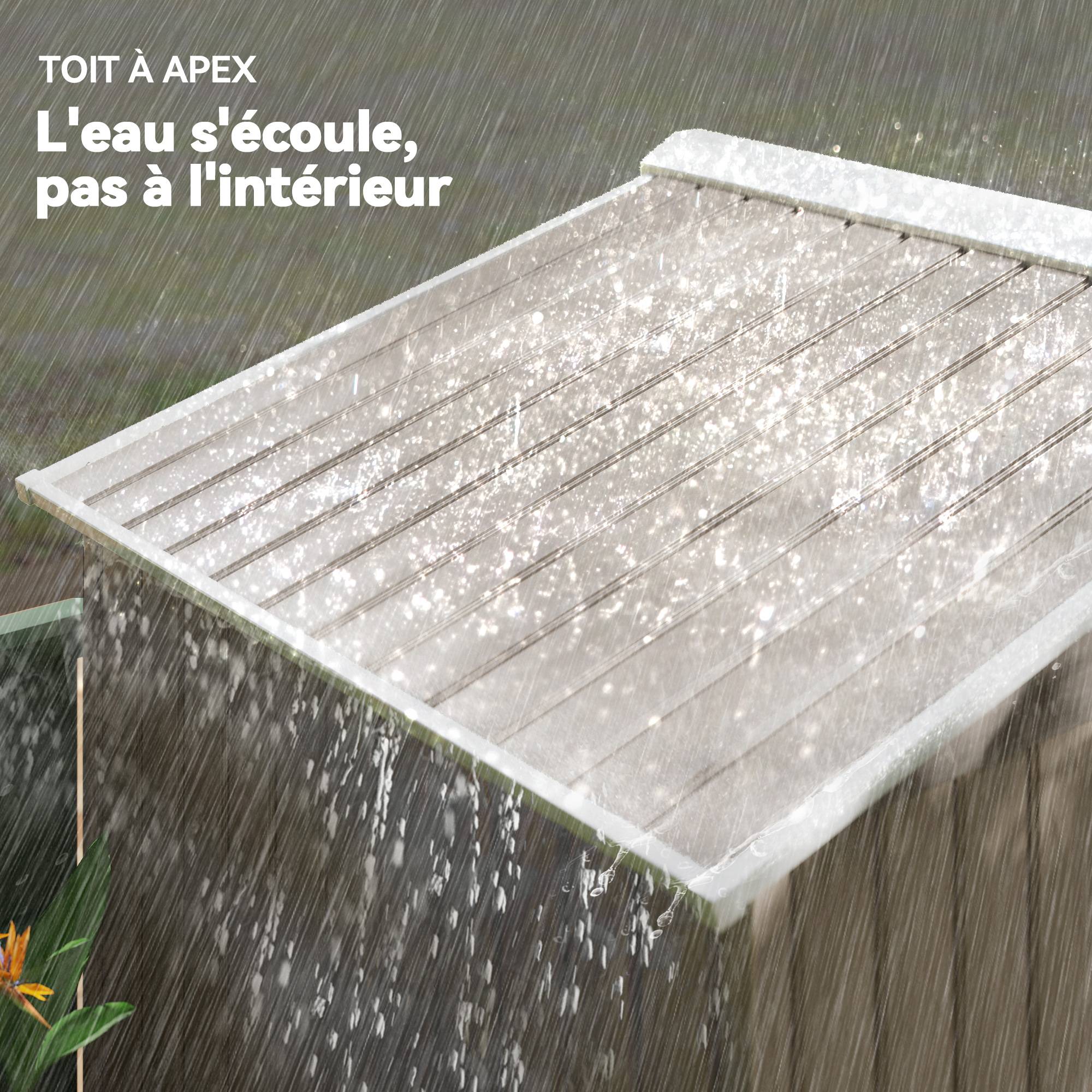 Abri de jardin métal rangement outillage double porte coulissante 213x130cm marron - ComfortXL Outdoor Living - Image 9