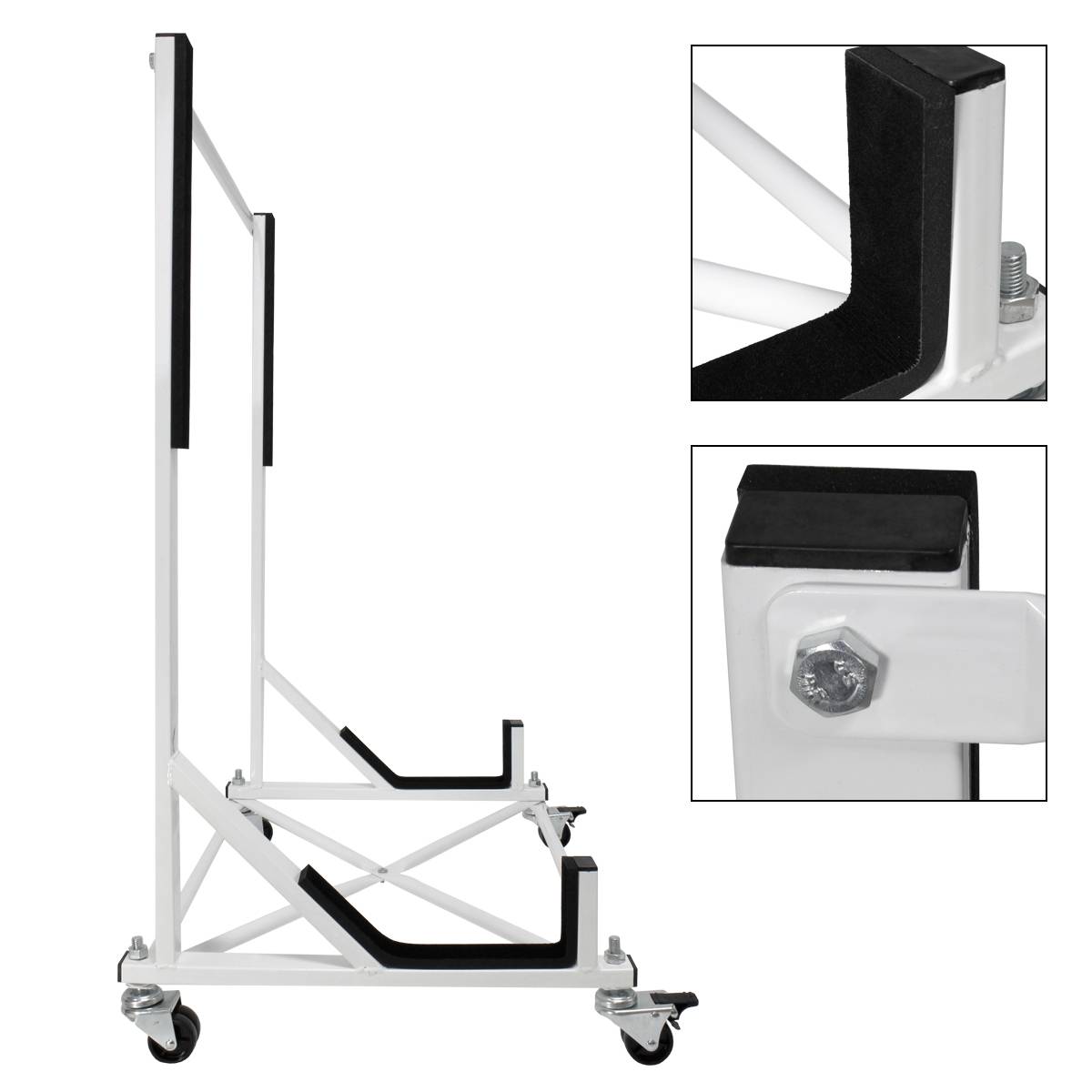 Chariot Hardtop Capote Support Rigide Toit Rangement - Acier - Blanc - 76,5 x 52 x 93,5 cm - avec Couverture Housse de Protection - Image 6