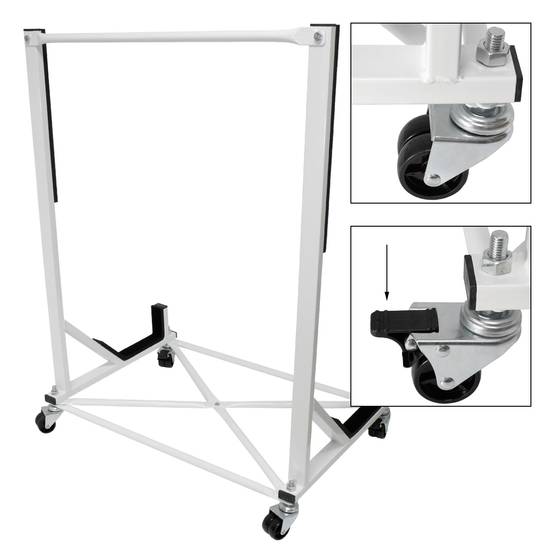 Chariot Hardtop Capote Support Rigide Toit Rangement - Acier - Blanc - 76,5 x 52 x 93,5 cm - avec Couverture Housse de Protection - Image 3