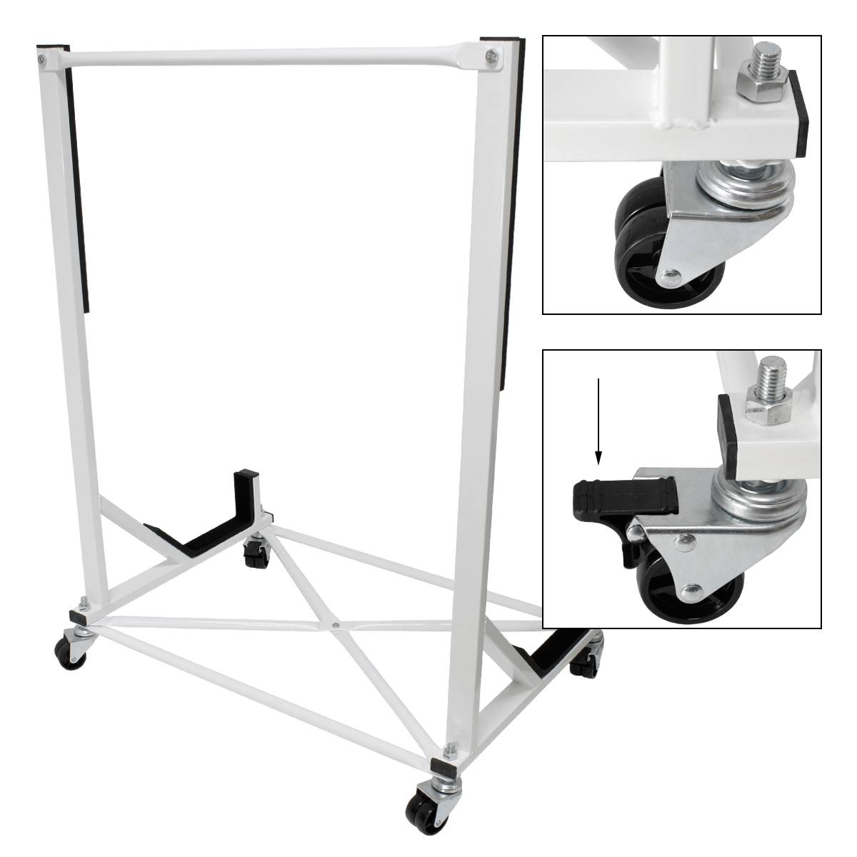 Chariot Hardtop Capote Support Rigide Toit Rangement - Acier - Blanc - 76,5 x 52 x 93,5 cm - avec Couverture Housse de Protection - Image 3