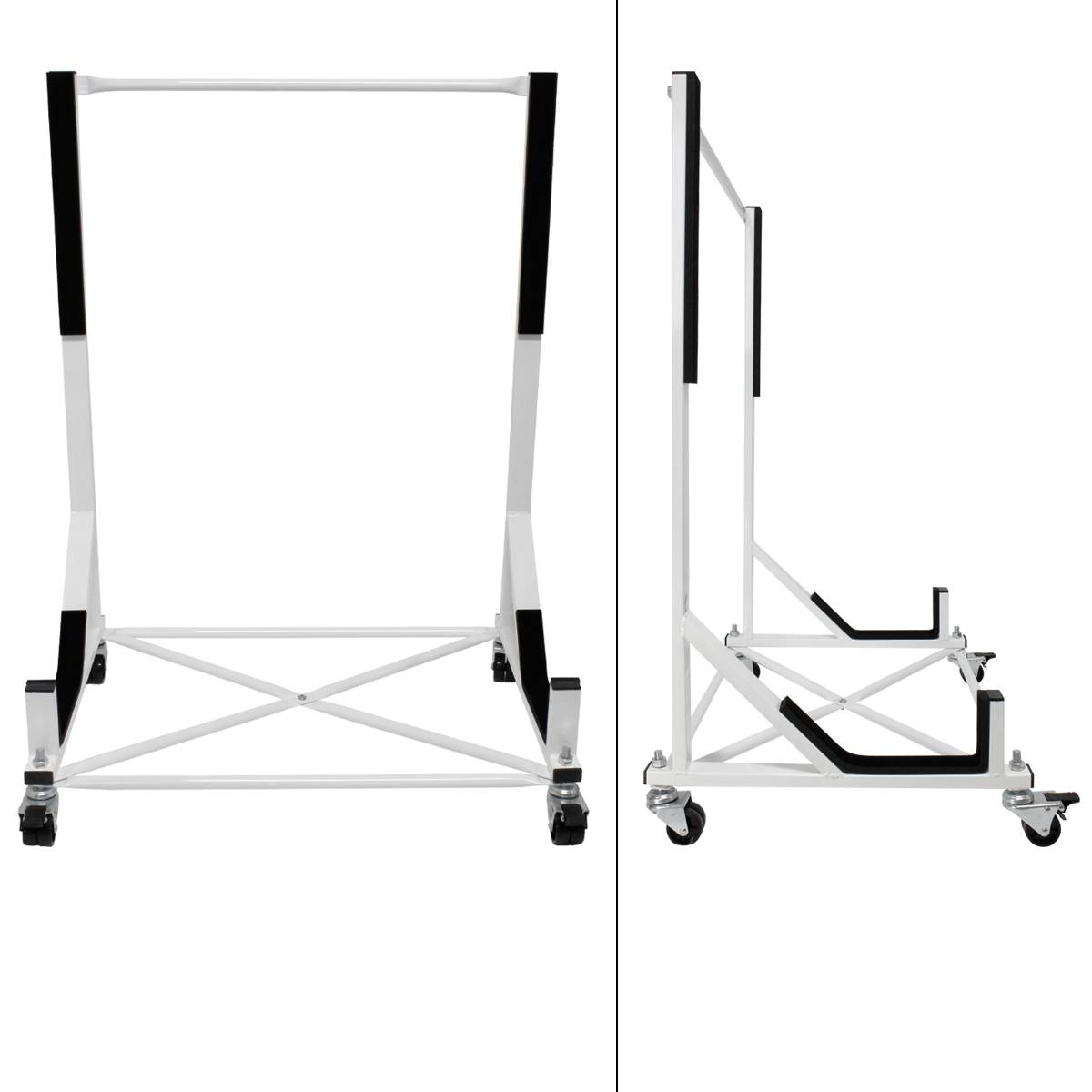 Chariot Hardtop Capote Support Rigide Toit Rangement - Acier - Blanc - 76,5 x 52 x 93,5 cm - avec Couverture Housse de Protection - Image 2