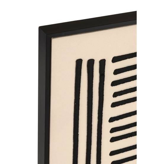 J-Line - Tableau Déco "Line" 83x123cm Beige & Noir - Image 2
