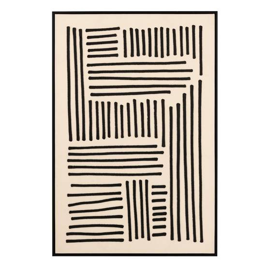 J-Line - Tableau Déco "Line" 83x123cm Beige & Noir - Image 1